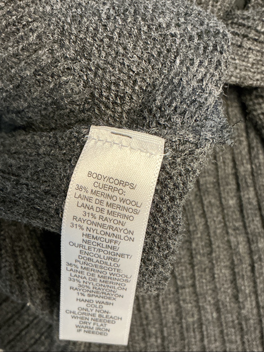 LOFT Charcoal Gray Button-Front Women's Cardigan - Picture 5 of 5